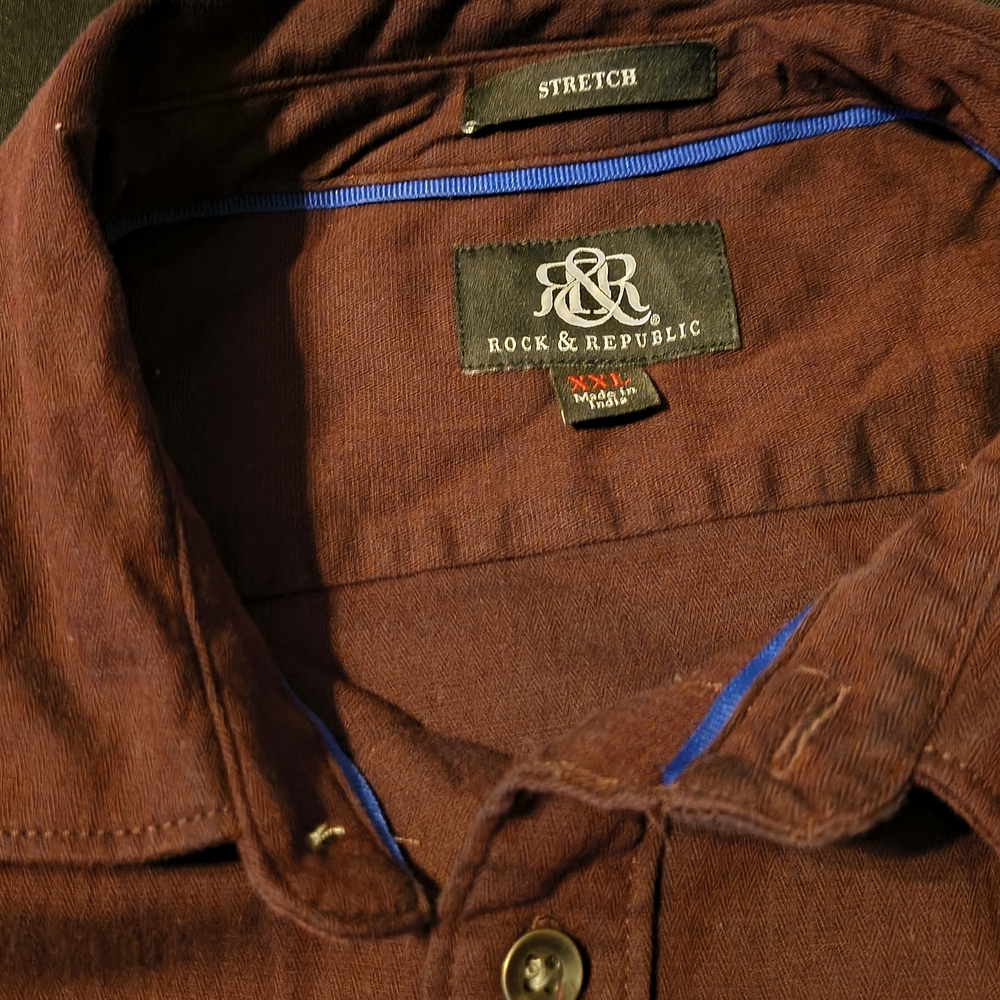 Rock & Republic Men's Deep Brown Casual Shirt